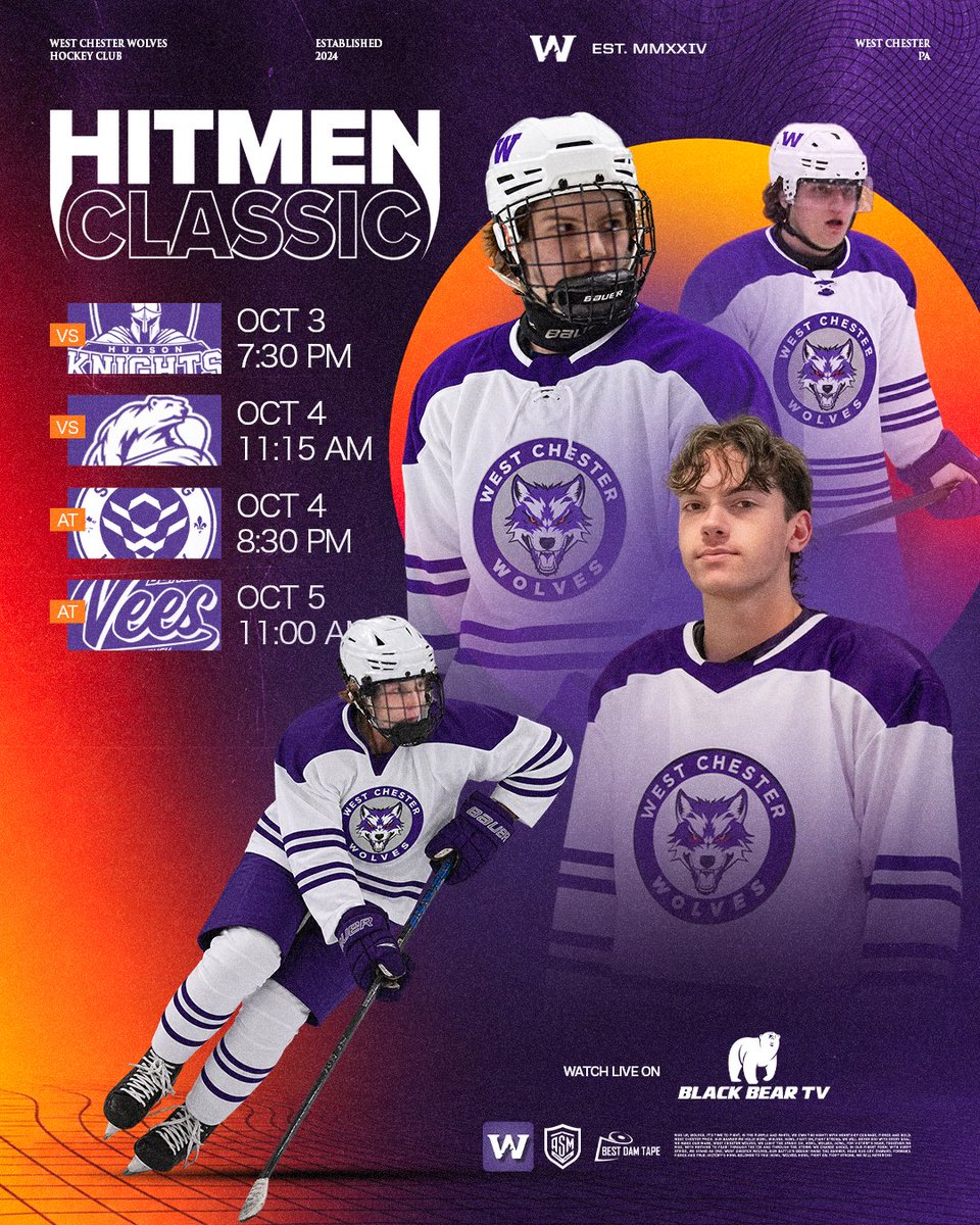 WC_Wolves's tweet photo. Showcase weekend in Jersey 🐺

📍 Ice Vault | Wayne, NJ
🏒 SAT | Hudson Knights — 7:30 PM
🏒 SUN | St-Lazare Avalanche — 11:15 AM
🏒 SUN | Somang Hockey — 8:30 PM
🏒 MON | Montreal Black Vees — 11:00 AM https://t.co/m77cYaJE0I