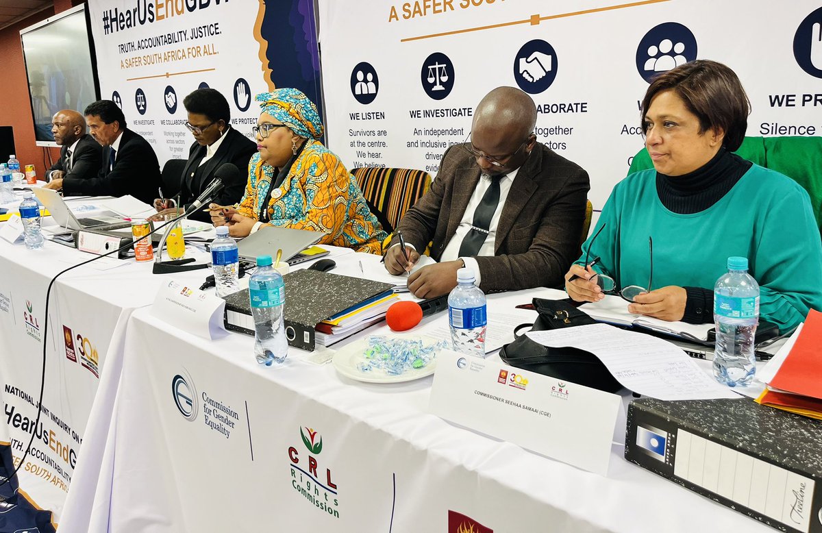 SAHRCommission's tweet photo. #GBVF | @CRL_Commission Chairperson and Chairperson of the National Joint Inquiry on GBVF, Mrs Thoko Mkhwanazi-Xiluva, officially closes the 5-Day Inquiry looking into criminal justice system in relation to GBVF cases in the country @CGE_ZA #EndGBVF https://t.co/ArM819wQFw