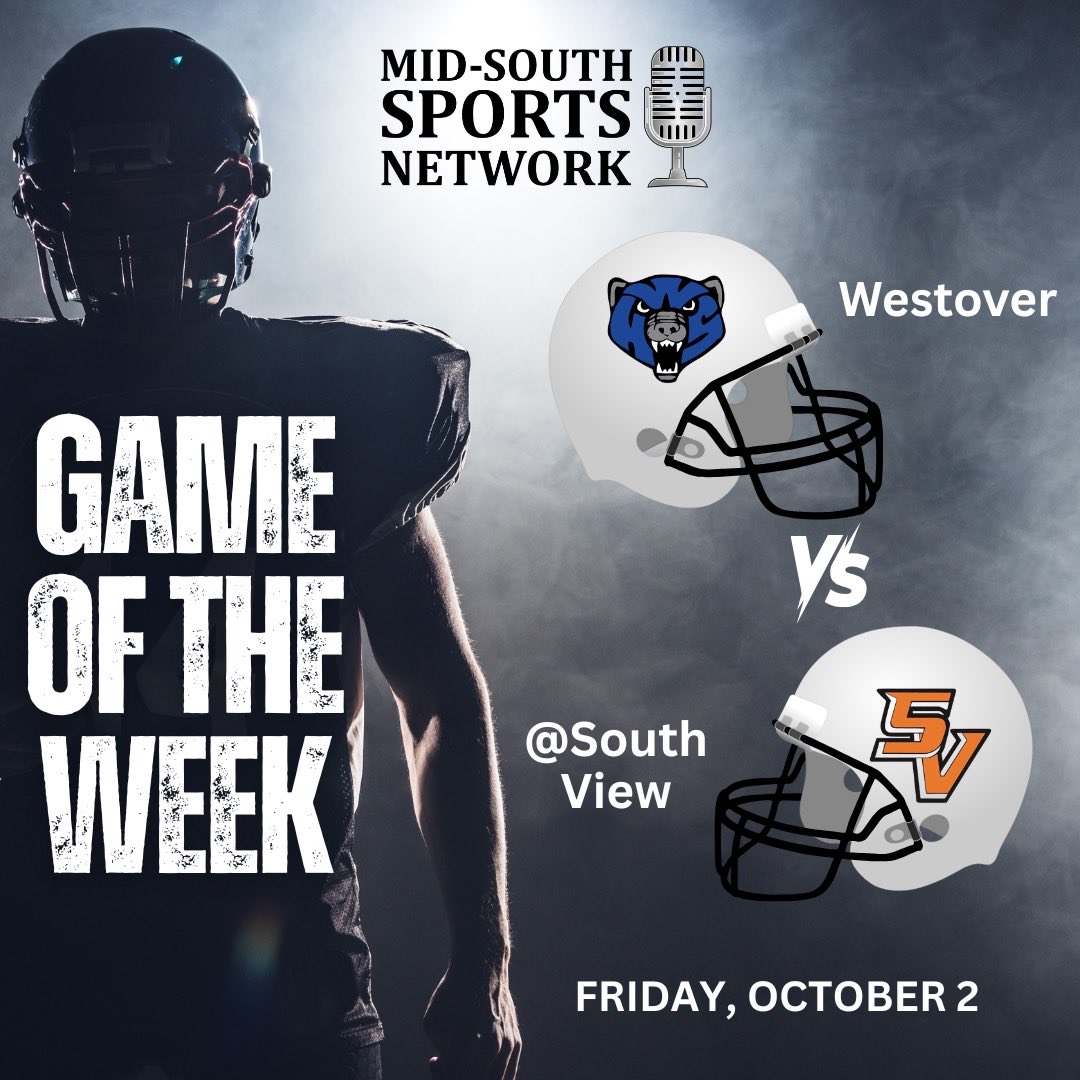 Mid_SouthSports's tweet photo. IT’S GAMEDAY! The Tigers host the Wolverines in the @ValleyAutoWorld Game of the Week. @DICKS Inside the Huddle at 6, kickoff at 7 on Sunny 94.3 FM, 96.5 HD, &amp; https://t.co/qGvkx1NhuR. @MrCoachRandolph @SouthViewTigers @WestoverFootba2 @WestoverHS  @910Preps @SouthViewFB https://t.co/GBmDUE5hzk