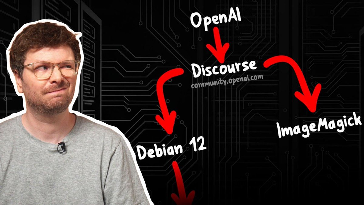 LiveOverflow's tweet photo. New YouTube video! We are looking at the dependency chain and how long it can take for security fixes to travel upstream.

This is why OpenAI was vulnerable to a 1-year-old vulnerability. https://t.co/rcEbFY0XeZ
