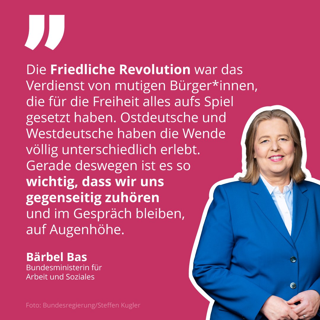 BMAS_Bund's tweet photo. 🤝🇩🇪 Seit 36 Jahren ist Deutschland wiedervereint. Der #TagDerDeutschenEinheit macht uns bewusst, wie viel wir gemeinsam erreichen können. Und er erinnert uns daran, wie wichtig es ist, dass wir uns gegenseitig zuhören und einander mit Respekt begegnen. https://t.co/P30RoabXUW