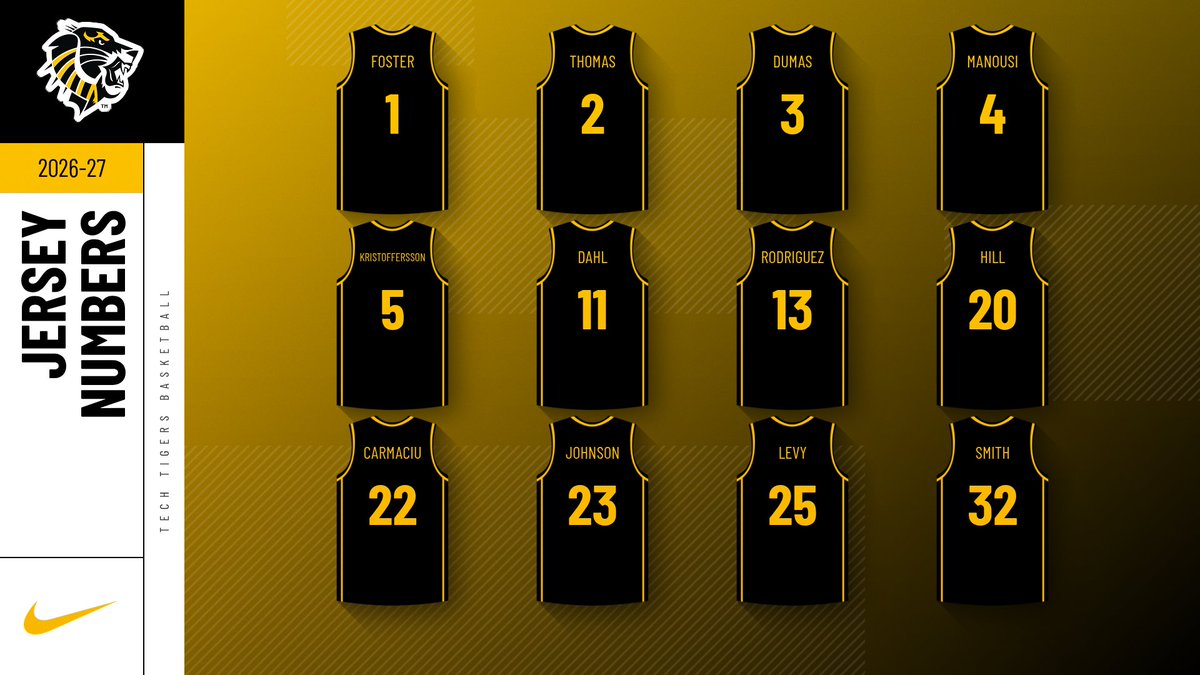 TechTigersWBB's tweet photo. Here’s your 2026–27 Tech Tigers Women’s Basketball roster! 🐯

Meet the Tigers who will wear the black and gold this season. We’re ready play hard, play smart, and play together! 

#UnitedWeRoar #TechTigers #WomensBasketball #JUCO https://t.co/PteGI7hRgq