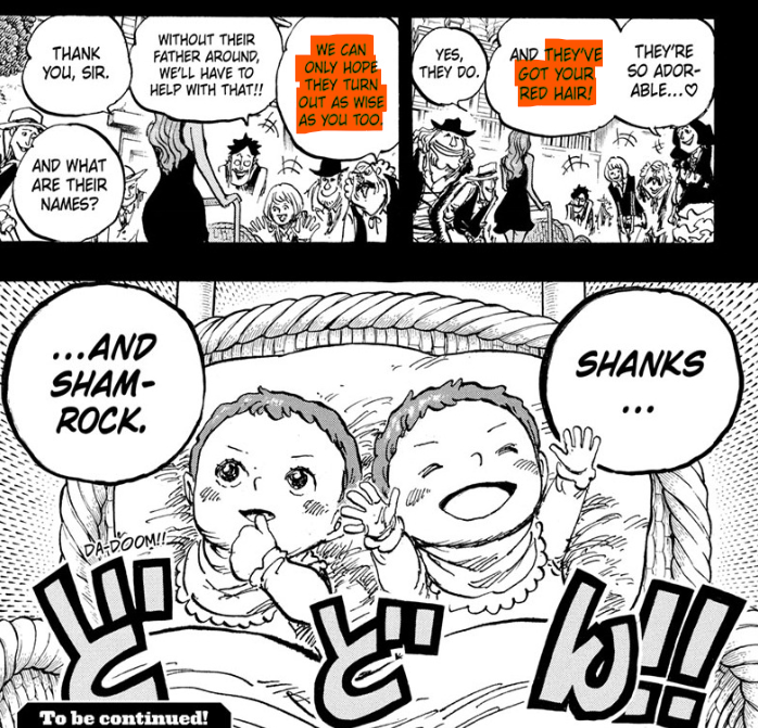 RomPieceG5's tweet photo. Shanks belongs to the Red Hair tribe, they inherited their mother’s hair. “They’ve got your red hair!” & “We can only hope they turn out as wise as you too.” To me, this means she comes from a tribe that probably knows the truth about the Void Century and sought refuge with the Davy Clan for help & protection, the same way Xebec sent Eris to God Valley to seek help from the Davy Clan.