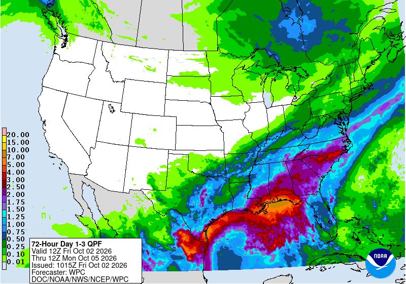 NWS's tweet photo. A slow moving front will maintain the threat of flash/urban flooding across southern and central Texas today and the Central Gulf Coast and Southeast through the weekend.

Flood watches remain in place across areas of Texas today. Be sure to keep up to date with the latest watches and warnings through the weekend at https://t.co/qk3BcVP5M8.