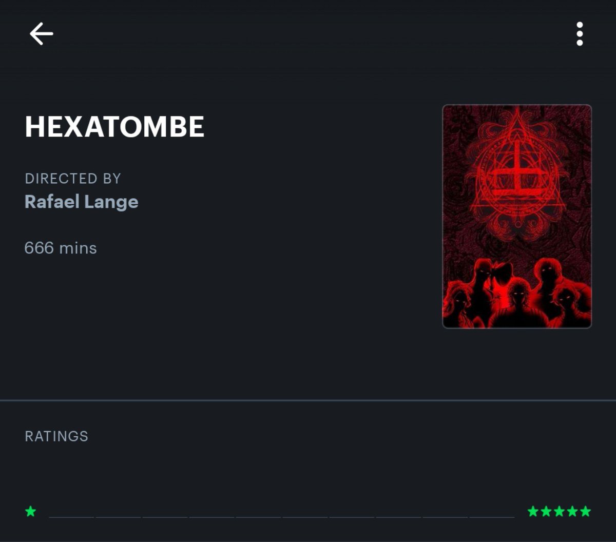 eszcarlate's tweet photo. descobri hoje que tem hexatombe no letterboxd e ele tem EXATOS 666 minutos o diabo esta em todas as coisas https://t.co/pJ1XIvlYeP