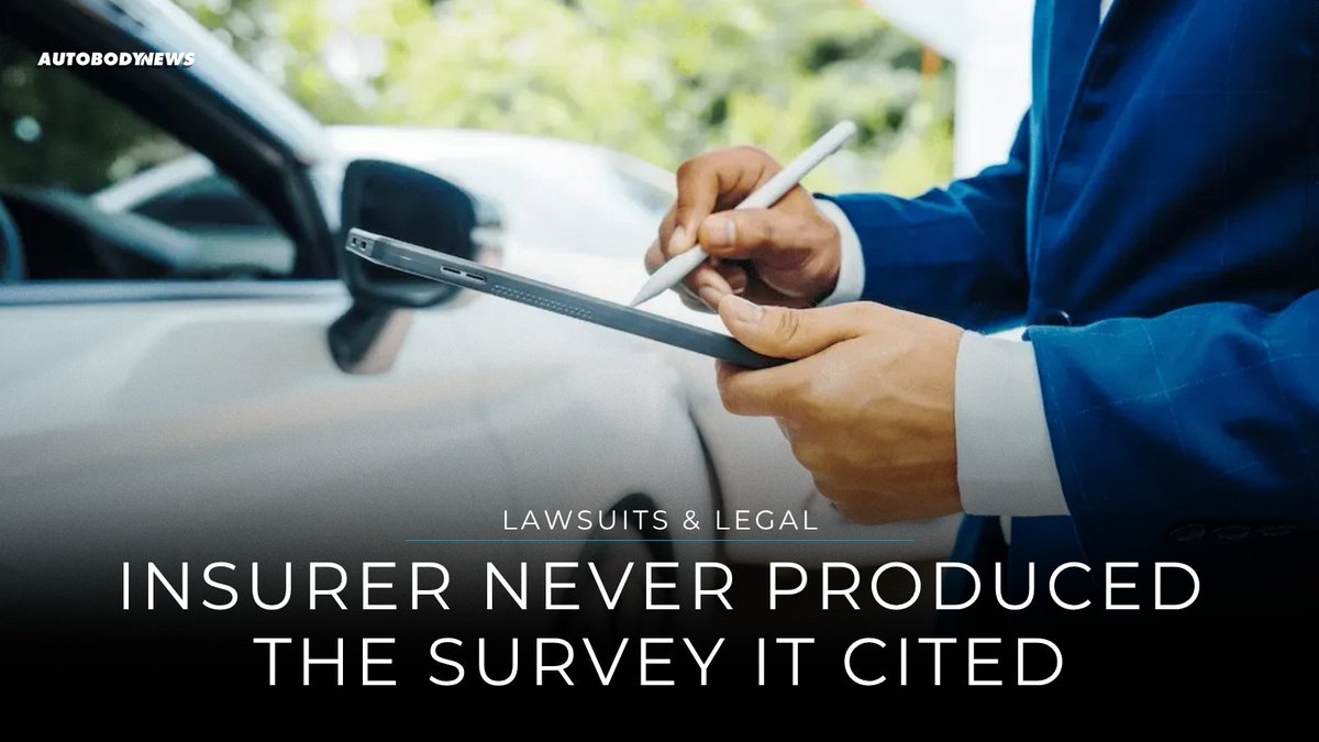 autobodynews's tweet photo. A New York court revived a shop's lawsuit against State Farm after finding the insurer never produced the rate survey it relied on.

Read more: https://t.co/voYlpKRe3N

#ClaimsReimbursement #AutoBody #Legislation #CarInsurance https://t.co/bUoASizZyn