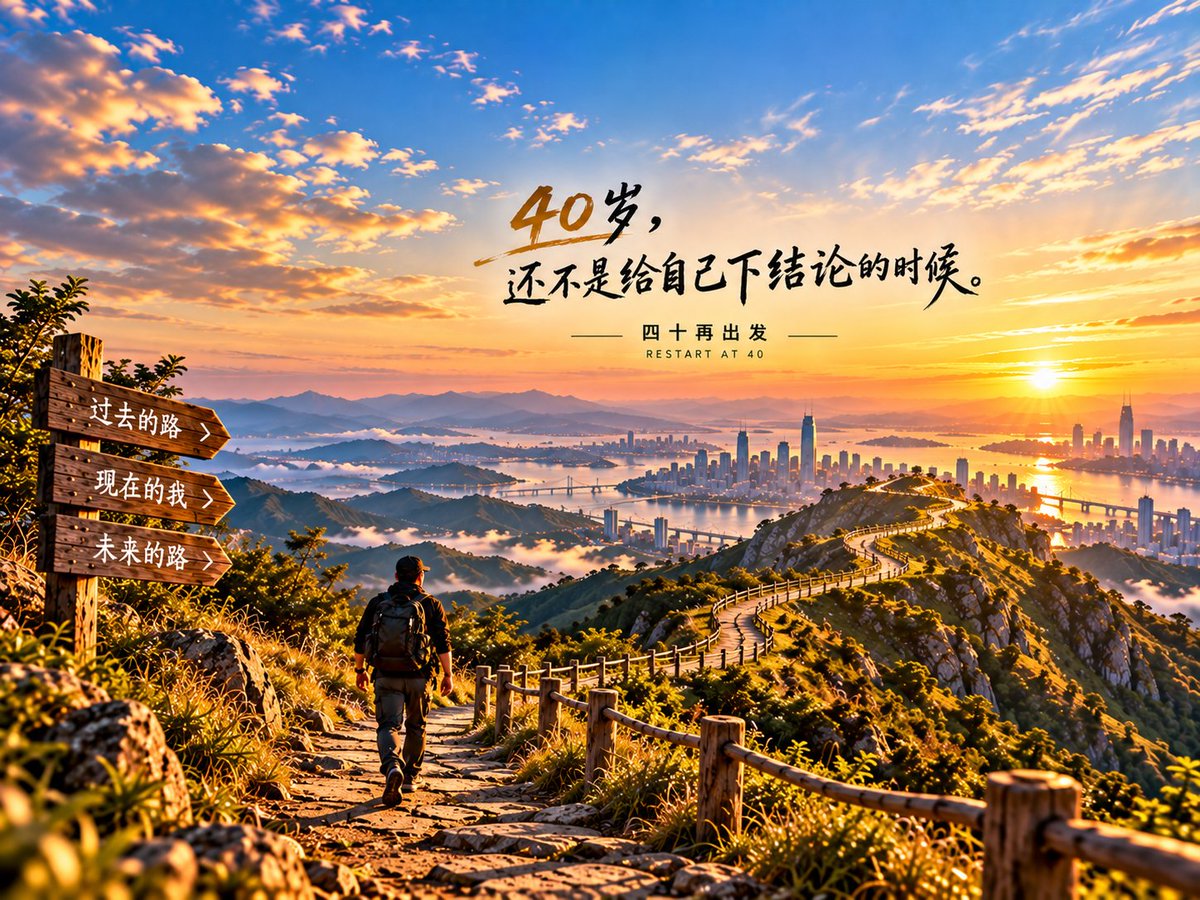 Restart40CN's tweet photo. 40岁，我想重新出发一次。
2022年，我曾经学过一段时间做短视频，也拿起手机拍过一些东西。后来因为各种原因，没有坚持下去。
转眼几年过去。
做过多年生意，也在股市里走了十多年。一路有过收获，也踩过不少坑。以前总觉得自己已经懂得不少，现在反而越来越觉得，自己不知道的还有很多。 https://t.co/wNbAzgJ98K