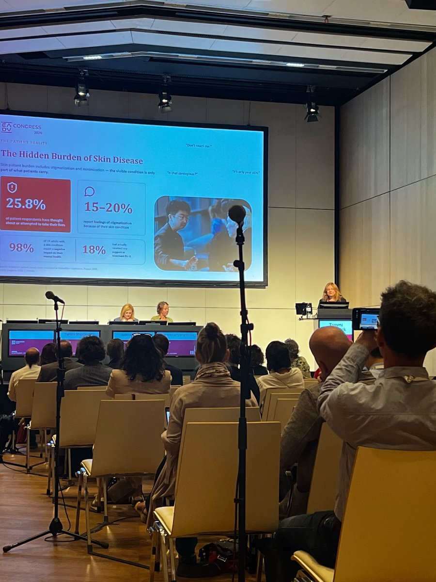 IADPO's tweet photo. Today at #EADV2026, #GlobalSkin co-hosted “Invisible burden, visible impact: Improving mental health outcomes in dermatology” with the EADV Advocacy Task Force, as part of the event's scientific program. Thank you to all the speakers, the Task Force and everyone who attended. https://t.co/w8Nfsd9ckU