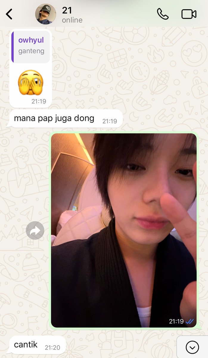 ohyul562k's tweet photo. isi room chat mereka sebelum upload foto 🤓 https://t.co/0yliX6016r