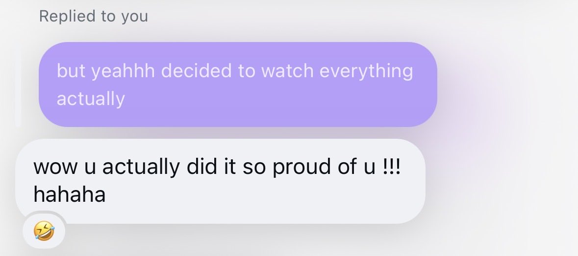 gilliangitling's tweet photo. first time ko makareceive ng “so proud of u” as response to me spending my days just watching movies 😭🥹 https://t.co/3S99QpllCm