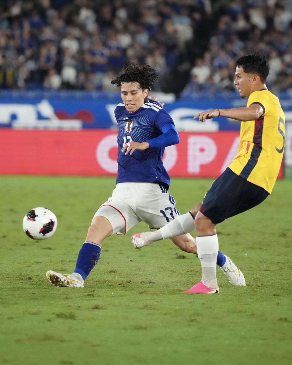 yuitopv's tweet photo. 🇯🇵 Japan are through to the Kirin Cup final after beating Ecuador, with Ao Tanaka playing 79 minutes in Yokohama https://t.co/PvNQR6twWh