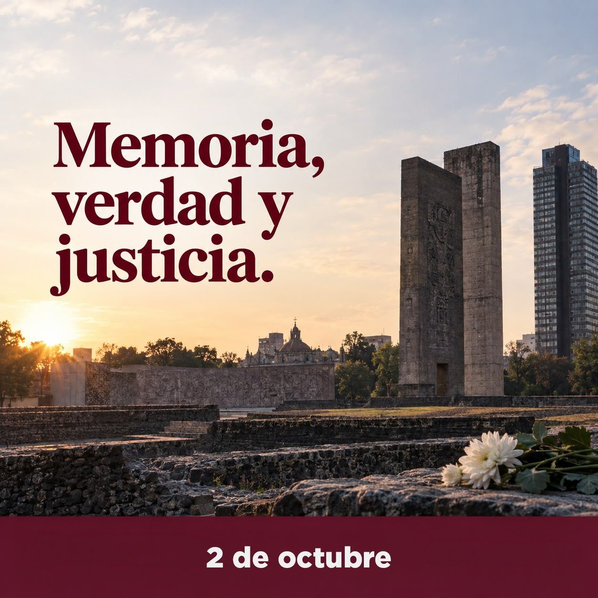 SecOscarFlores's tweet photo. A 58 años de los acontecimientos de Tlatelolco, honramos la memoria de quienes alzaron la voz por las libertades, la participación y una sociedad más justa.
México ha transitado desde entonces hacia una vida pública en la que el diálogo, la pluralidad y el respeto a las garantías fundamentales forman parte de nuestra convivencia.
#MemoriaHistórica