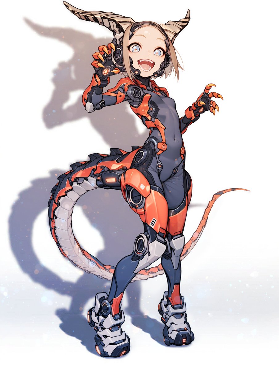ninohut's tweet photo. よく見ると爪も鋭いツノしっぽサイボーグガール https://t.co/hqgHqqYuR5