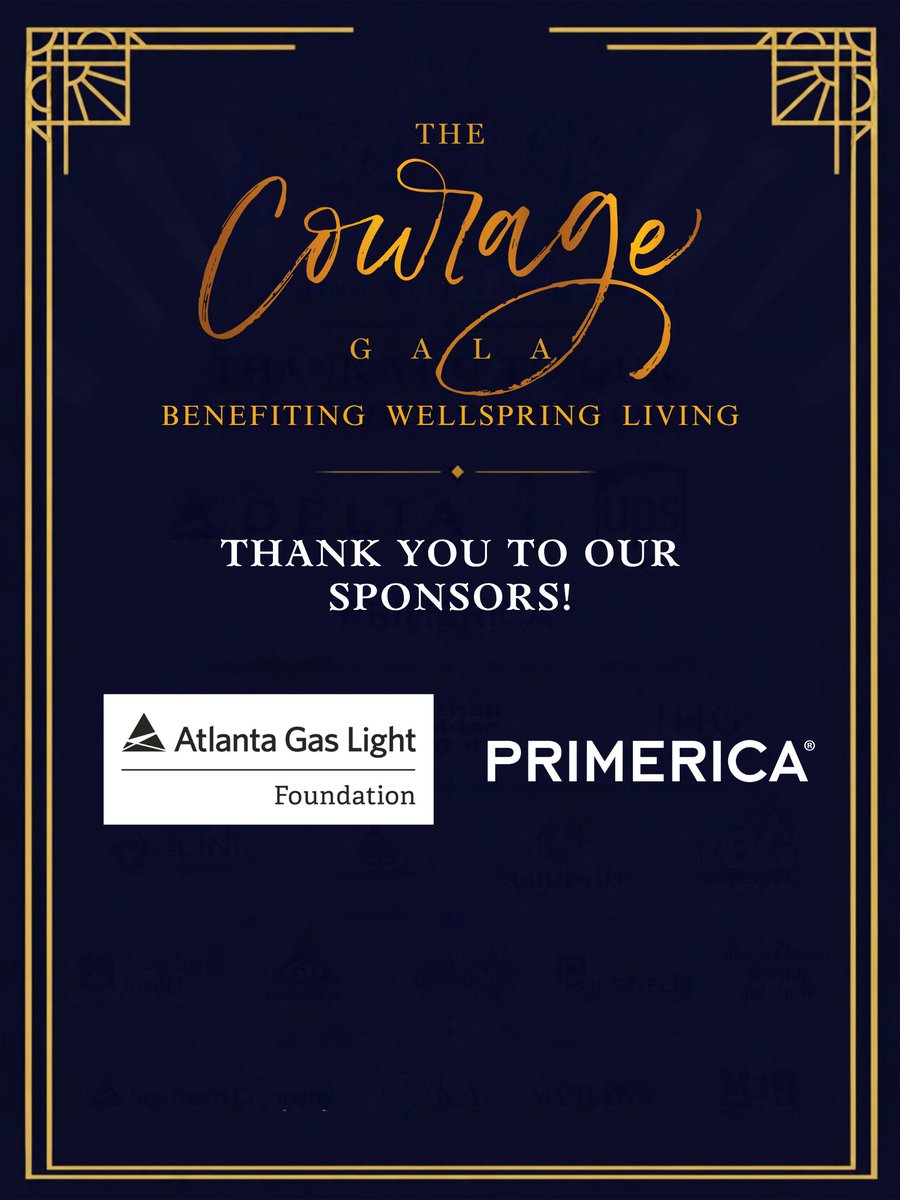 WellspringATL's tweet photo. ✨ We’re grateful for the generous support of our Courage Gala sponsors, @Primerica and @Atlanta Gas Light Foundation!
Thank you for helping us Be the Light as we celebrate 25 years of hope, healing and transformation!
#WellspringLiving #CourageGala #BeTheLight #25YearsOfHope https://t.co/pWu1OYAs7O
