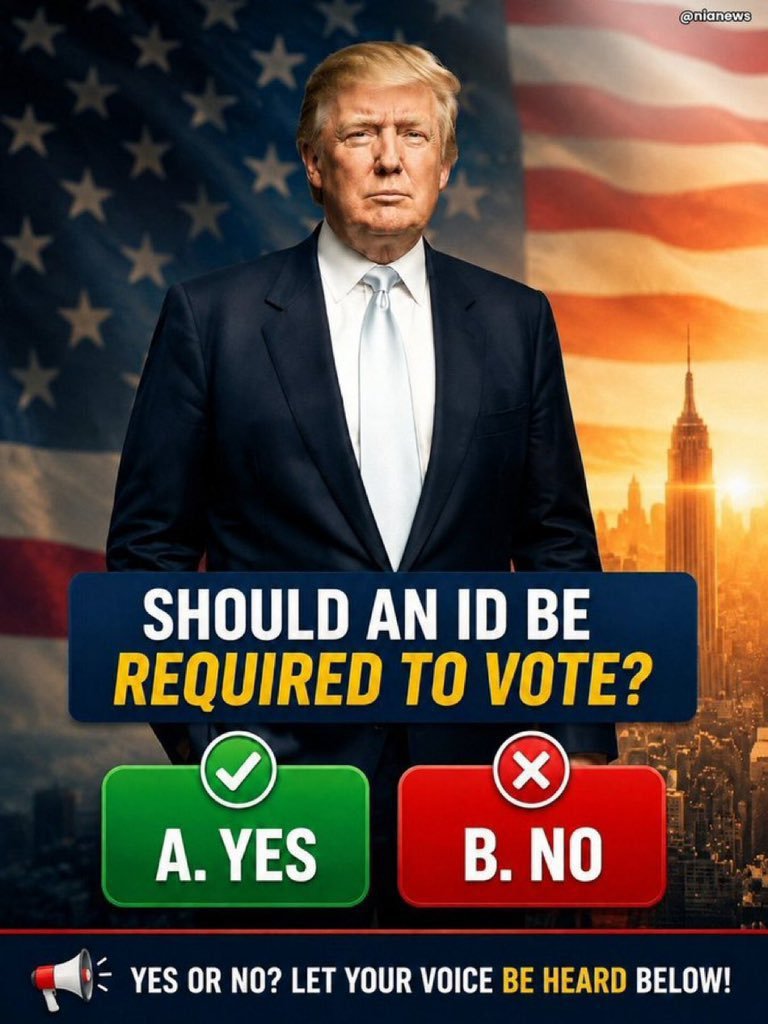 SidneyPowell1__'s tweet photo. 🚨BREAKING: Donald Trump is calling for single-day voting, paper ballots, and government-issued voter ID in all future elections.

Would you support this?

A. YES
B. NO https://t.co/X5SLE47Rbm