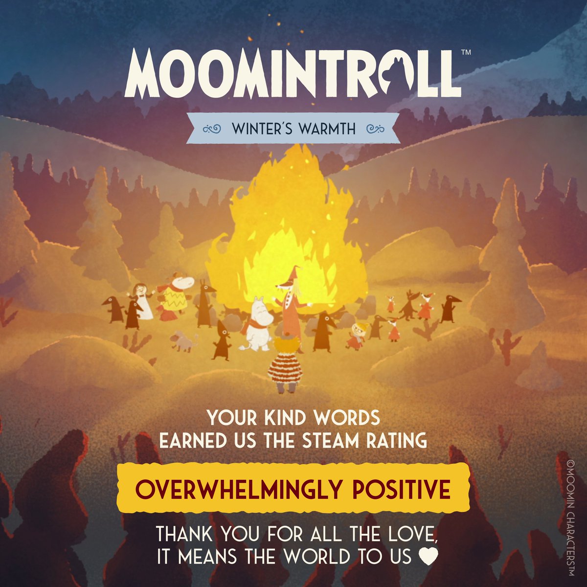 hypergames's tweet photo. From all of us at Hyper Games, we are overjoyed you are having a great time with Moomintroll: Winter's Warmth! 🥰 Thank you for taking the time to play and review! https://t.co/JbZExL8p1P