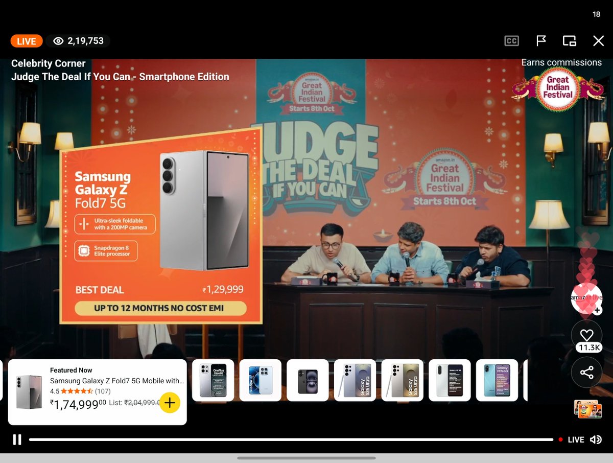 saaaanjjjuuu's tweet photo. Samsung Galaxy S25 Ultra will be available at ₹84,999* during the Amazon GIF sale 🥵

More deals:
> iQOO 15R: ₹49,999*
> iPhone 16: 71,999*
> Galaxy A56: ₹31,999*
> Galaxy Z Fold 7: ₹1,29,999*
> Xiaomi 17: 59,999* 
> OnePlus Nord 6: ₹42,999*
> OnePlus Nord Ce 6: ₹33,999* 
> iQOO Z11 lite: ₹15,499*

Amazon has nailed the deals this year compared to Flipkart BBD sale. Galaxy S25 Ultra, Z Fold 7, Xiaomi 17 deals are actually good. 

Ask your queries in the comments below