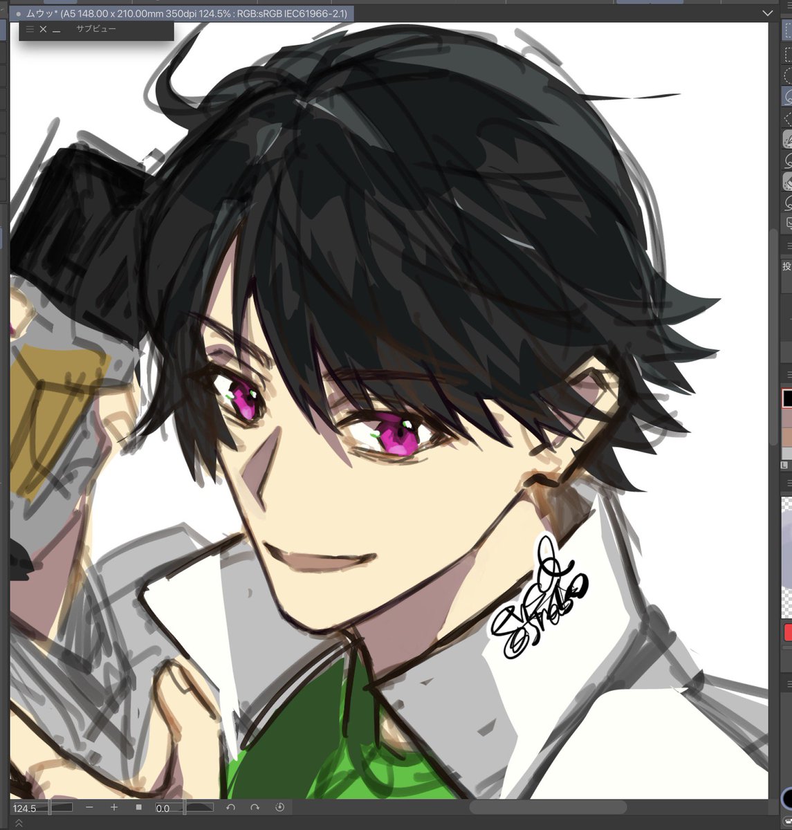 5han4so's tweet photo. 取り急ぎ顔だけでも描いてどうにか祝わせていただく https://t.co/aze0jL4FIT
