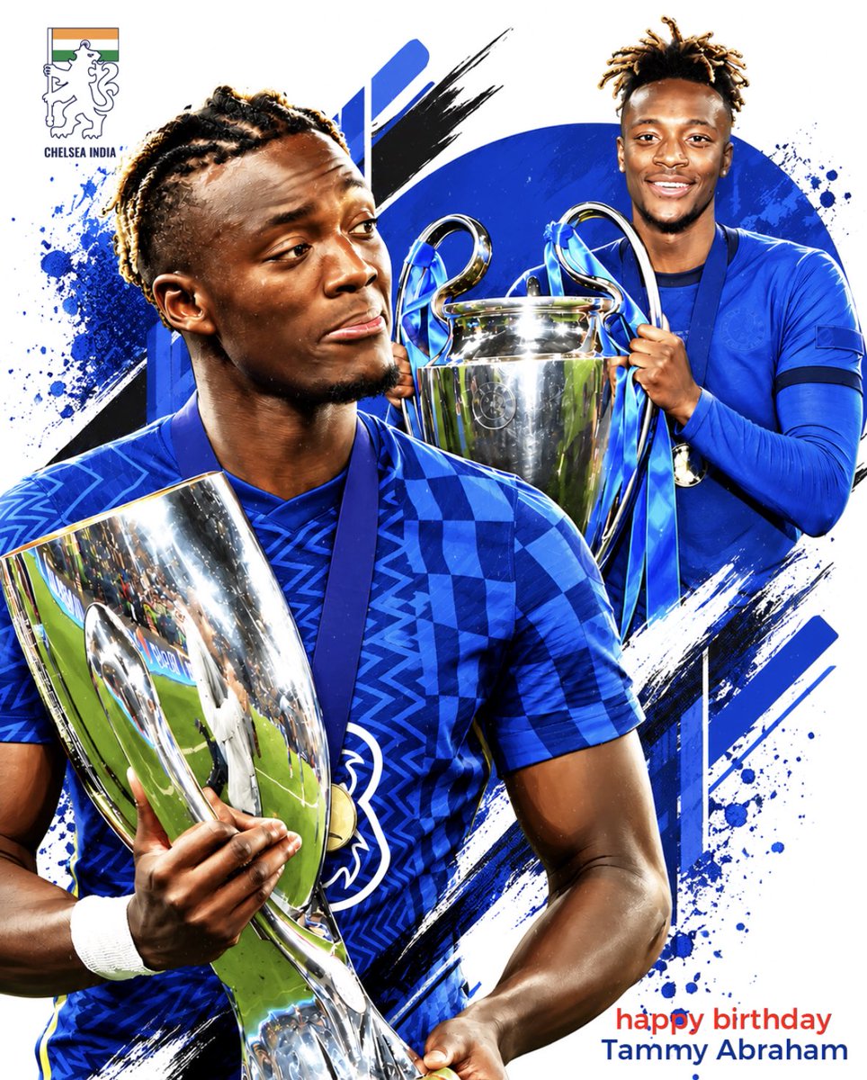 ChelseaIndia's tweet photo. Happy birthday to our former number 9, Tammy Abraham!
#CFC #ChelseaIndia #IndiasBlueArmy #ChelseaFCOSC https://t.co/RcXABAbEv9