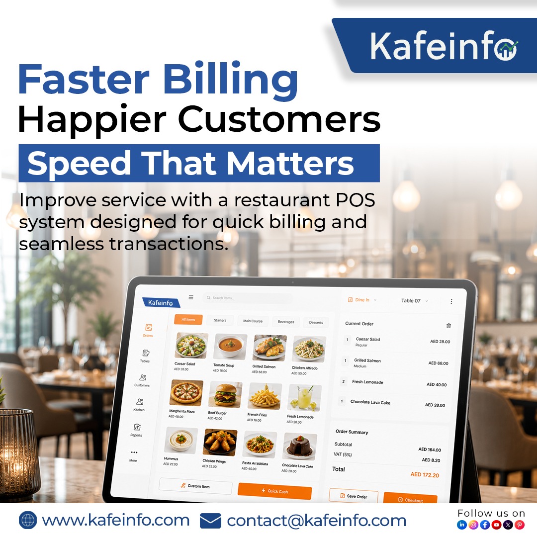Kafe_Info's tweet photo. Faster Billing, Happier Customers with Kafeinfo
#Kafeinfo #RestaurantPOS #RestaurantSoftware #RestaurantManagement #BillingSoftware #FastBilling #DigitalRestaurant #RestaurantTechnology #POSSystem #RestaurantOperations #CustomerExperience #FoodServiceTechnology #Restaurant https://t.co/r9X6ggIiBK