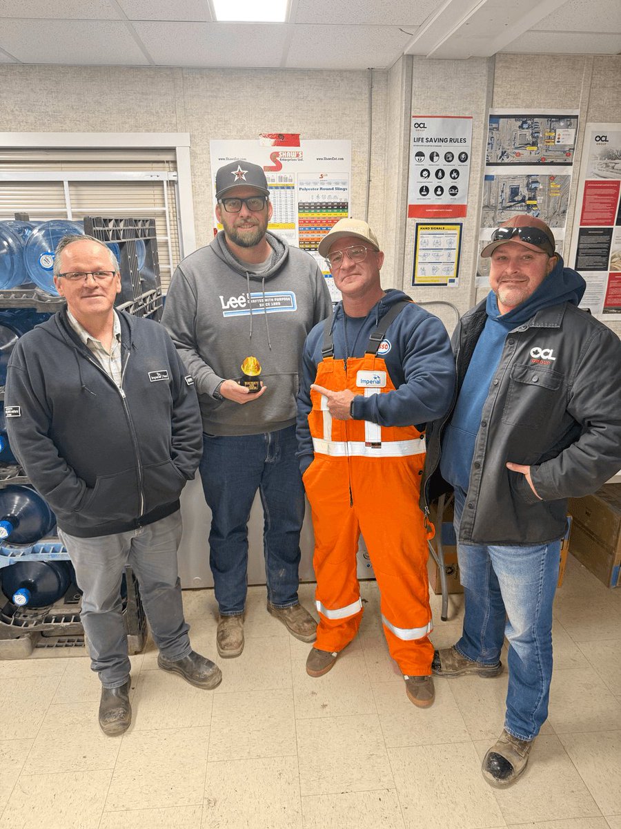 trustarsafety's tweet photo. This past week I was honoured to receive the Golden Hard Hat award presented by Imperial Oil.👷 I truly appreciate the meaningful gesture. The new coffee mug will definitely get lots of use as well! ☕ - Brian

#TruStarSafety #GoldenHardHat #OilSands #ImperialOil #OCLGroup #WorkplaceSafety