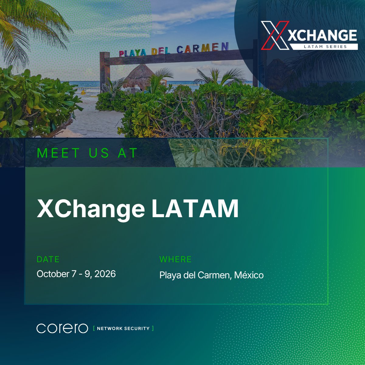 Corero's tweet photo. Where in the world is #Corero this month? Just about everywhere.

From Jekyll Island to Chișinău, Playa del Carmen to Miami, we're on the road all October talking real-time #DDoS protection and #network resilience.

Swipe to see where we'll be! https://t.co/JG2Yb6LIbO