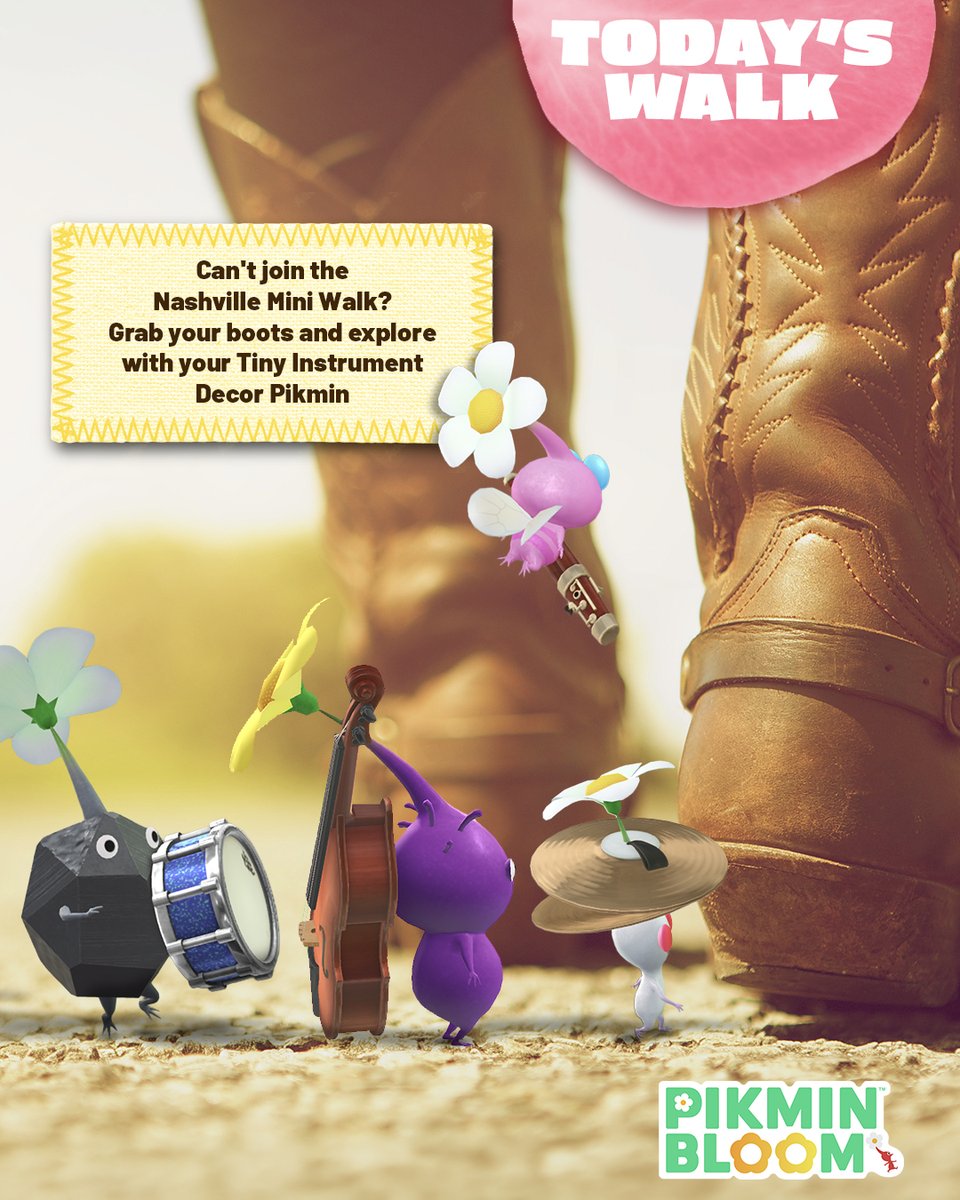PikminBloom's tweet photo. The Nashville MINI WALK starts tomorrow and runs through November 1! But not to worry. Even if you can’t make it to Nashville, partner up with your country flair Decor Pikmin and get those boots a’ walkin!

#Pikmin #PikminBloom https://t.co/19wJlFP5s0