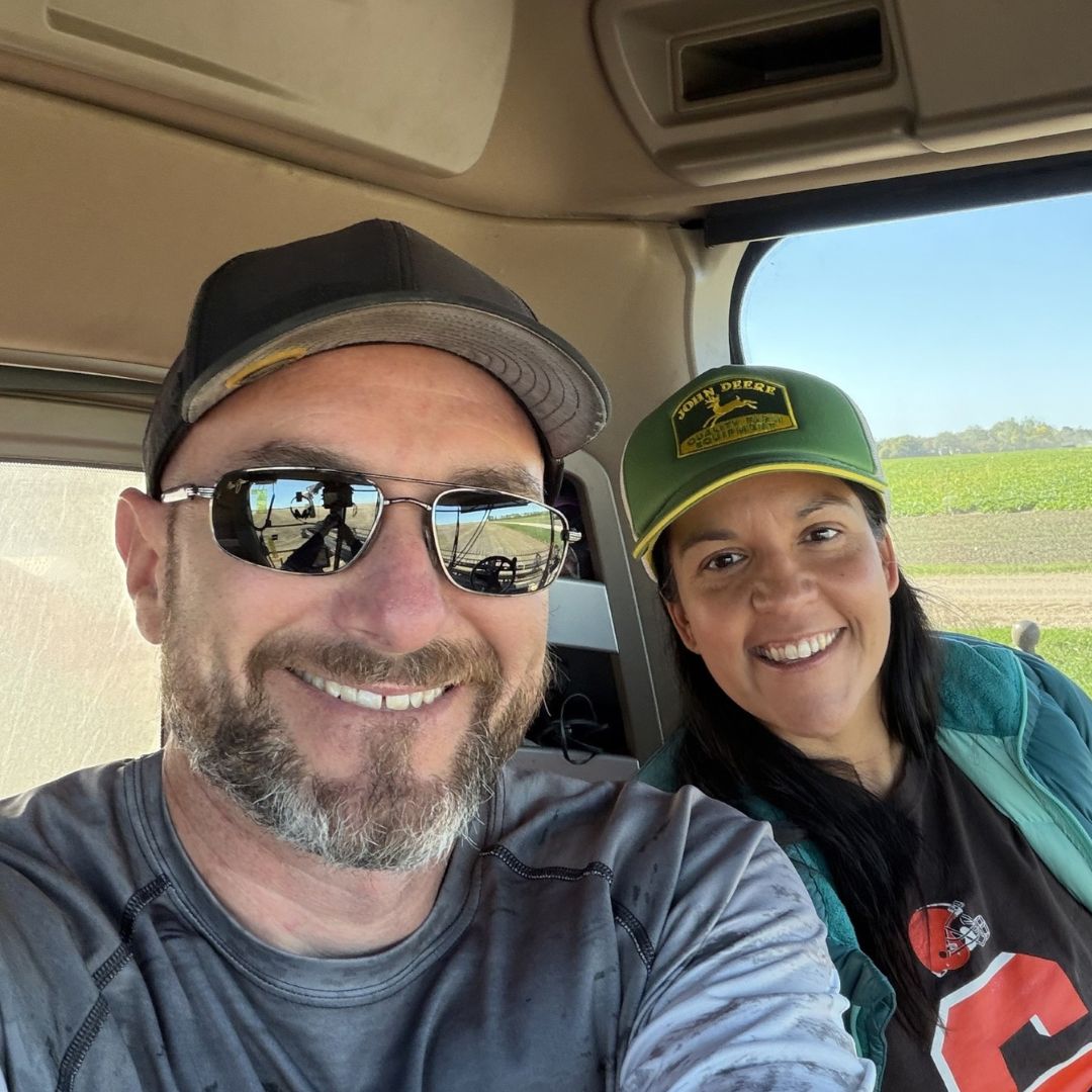 NDSoybean's tweet photo. Soybean harvest is underway, and NDSC Treasurer Dallas Loff of Richland County is putting in the hours in the combine.

This week, Dr. Carrie Dottey, @NDSUPlantSci soybean breeder, joined Dallas to see harvest firsthand and talk about the soybean varieties being tested and developed for northern growing conditions.

It’s where research connects with farming, right here in the field. 🌱🚜 NDSC proudly funds Dr. Dottey's breeding program.
