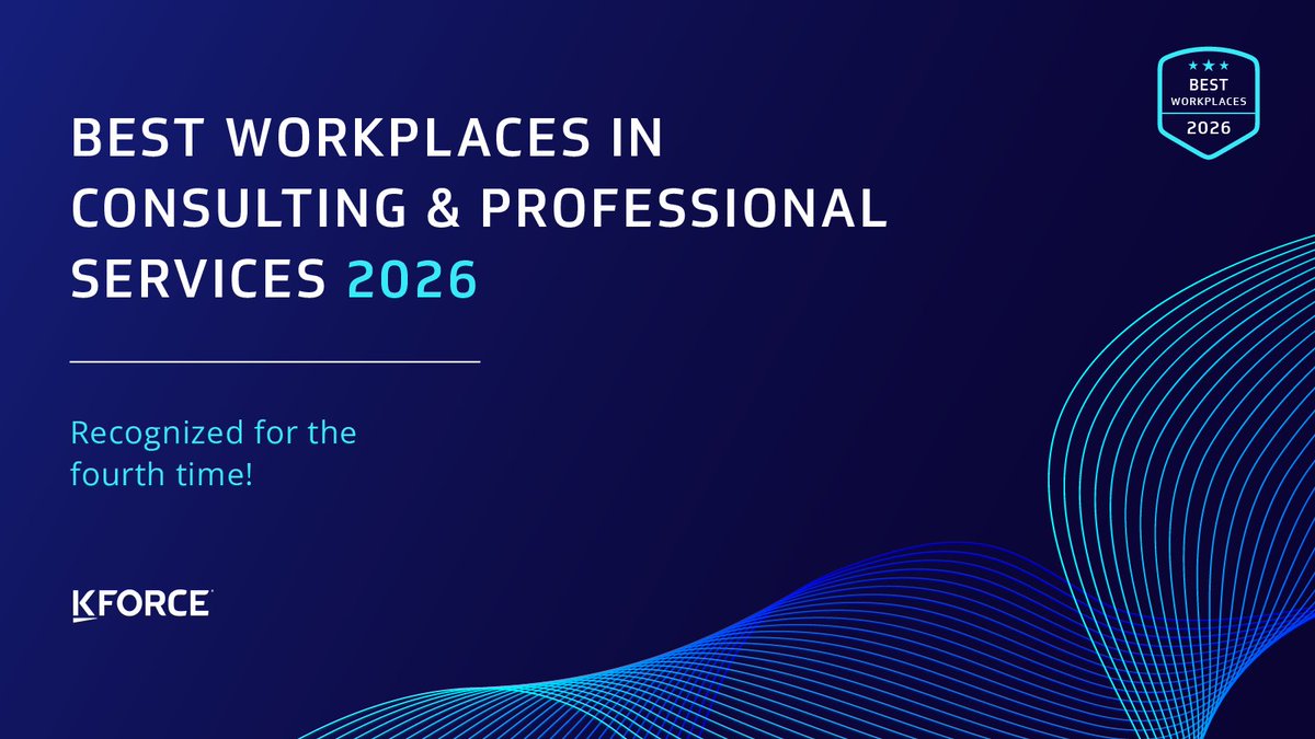 Kforce's tweet photo. We’ve been named a Best Workplace in Consulting &amp; Professional Services for the fourth time! 🎉 This recognition belongs to the people who make Kforce what it is. 

Learn more: https://t.co/CQiSMHKrkx https://t.co/GxDkvHkezU