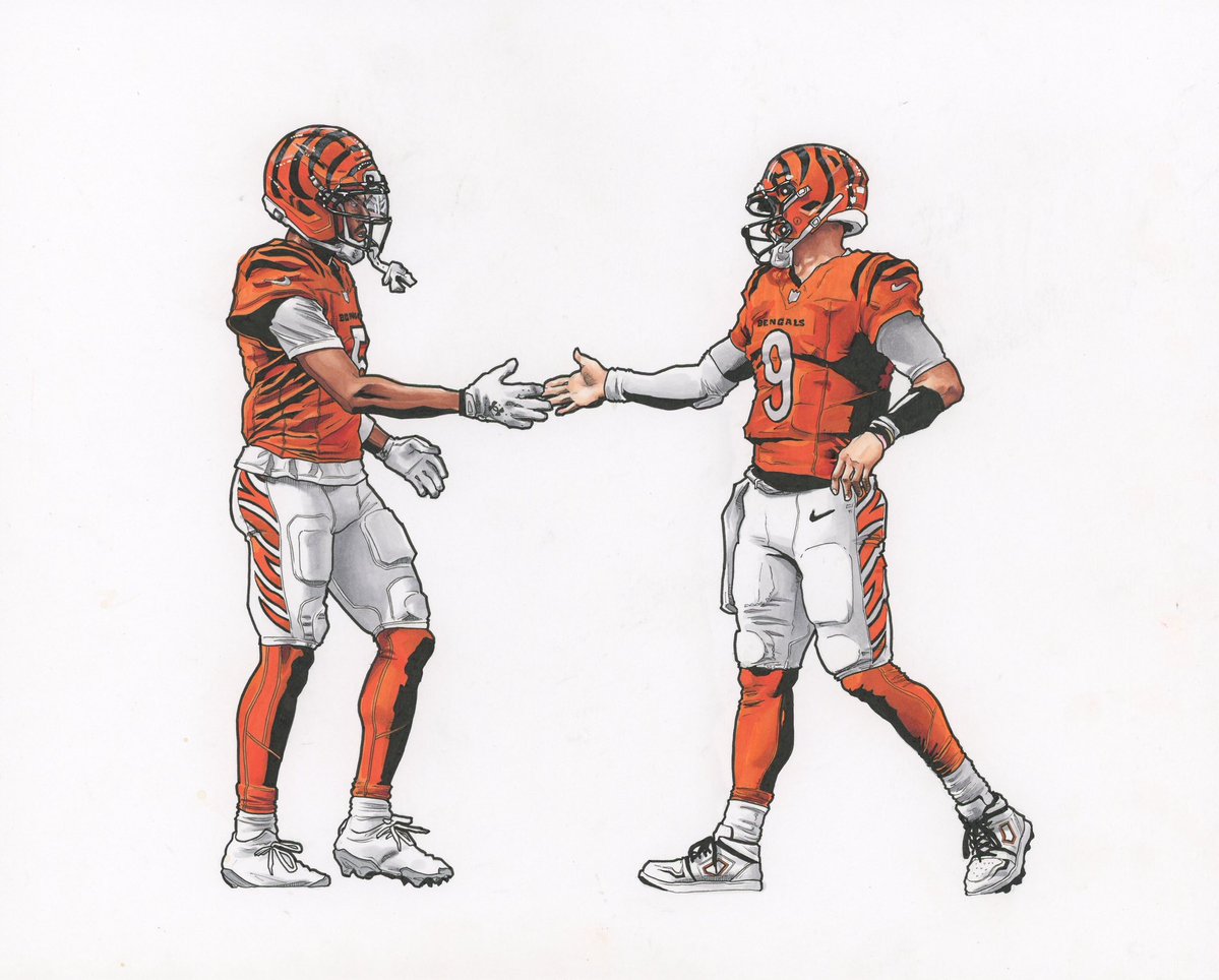 logancgreig's tweet photo. I drew a picture of Tee Higgins and Joe Burrow. https://t.co/6N0CxhppzY