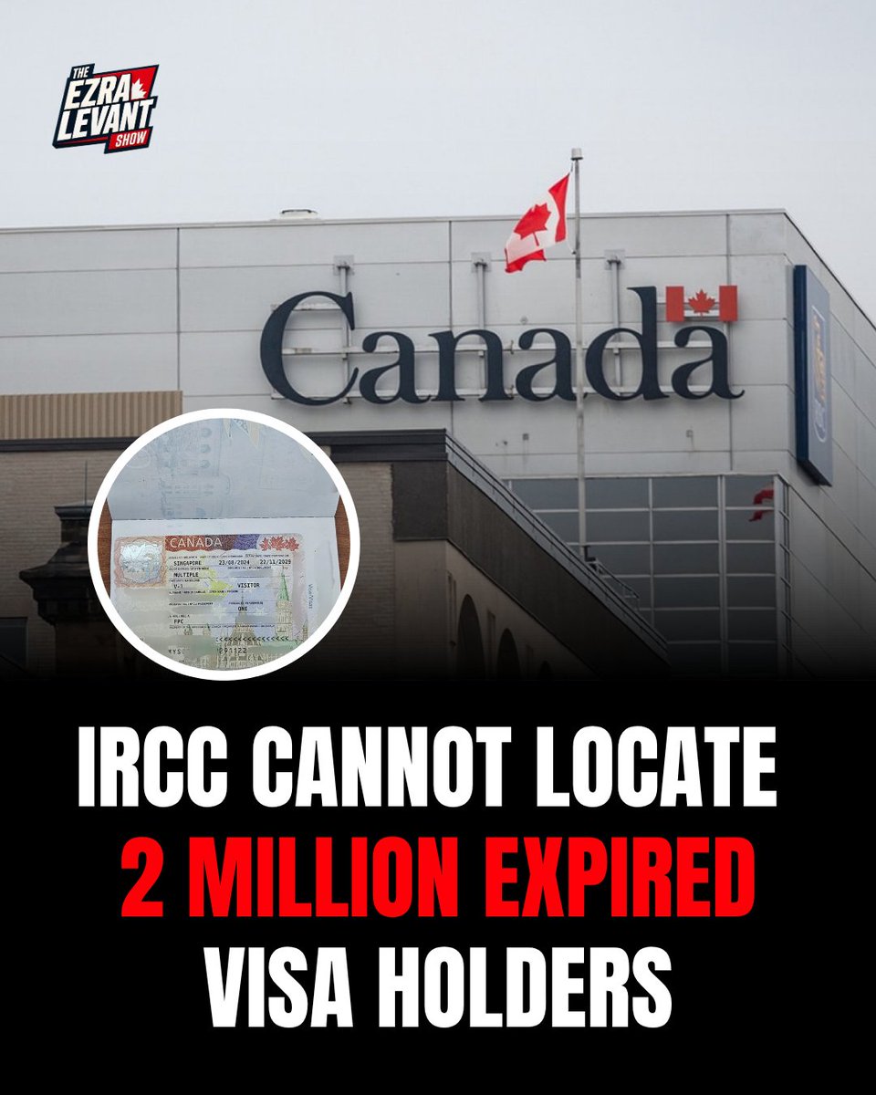 ezralevant's tweet photo. Ottawa let them in. It has no idea if they left. 

About 2.1 million temporary residents have permits that expire this year. 

The immigration department admits it has no way to track whether people with no status to stay actually leave the country. 

The Auditor General checked one group: international students whose permits ran out in 2024. 

About 39,500 had no legal reason to stay. 

Ottawa could confirm only around 16,000 of them left. 

The fix, an exit tracking system, isn't due until the end of 2027. It's already behind schedule.