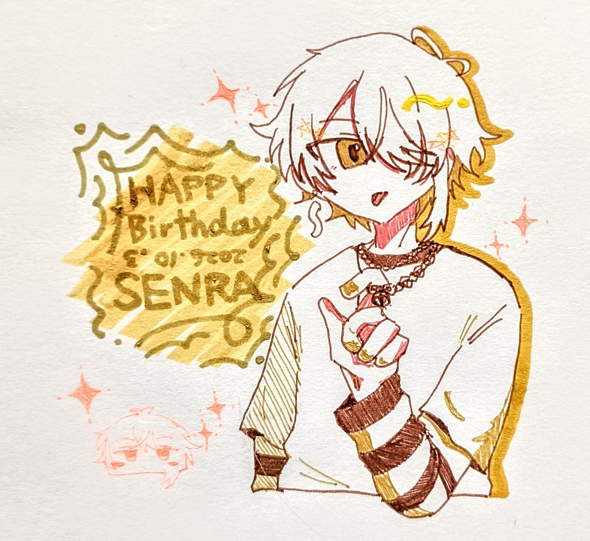 poporo24's tweet photo. 💛お誕生日おめでとうございます💛

#センラ誕生祭2026
#センラの絵ぇやん https://t.co/sfiJI6aSMR