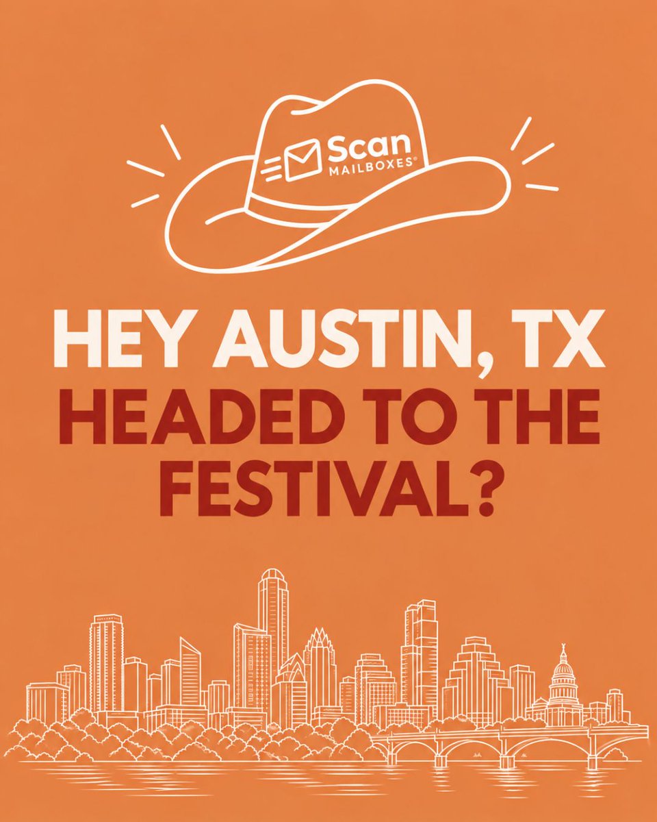 scanmailboxes's tweet photo. Hey Austin, TX! Headed to the festival? Get $20 off at sign up until October 15th using the code! We hope everyone has a great weekend!

#atx
#musicfestival
#livemusic
#austindowntown
#downtownaustin https://t.co/R33T5wna81