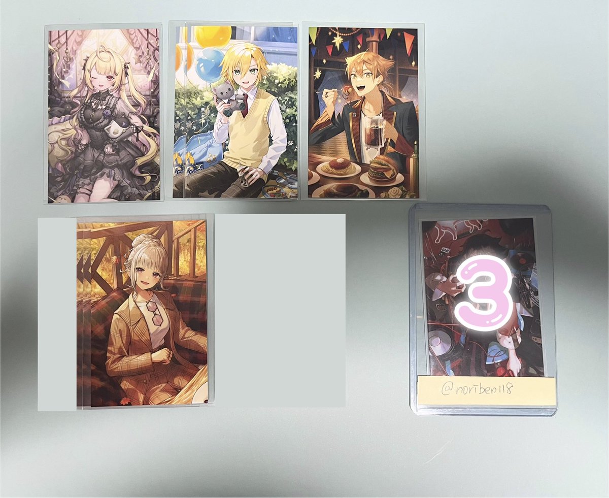 noriben118's tweet photo. にじさんじ ノスタルジアコレクション ランダムコレクションカード A B C D E F G H I J K L グループ 交換 譲渡 買取

譲：1,2枚目
求：3枚目>4枚目>リトリン異種
　　or定価+送料

5枚目に条件等あり
交換・譲渡共にお声がけ重なる場合は抱き合わせ可能な方優先
迷子なくしたいためお時間頂きます。 https://t.co/WumVZXxspw