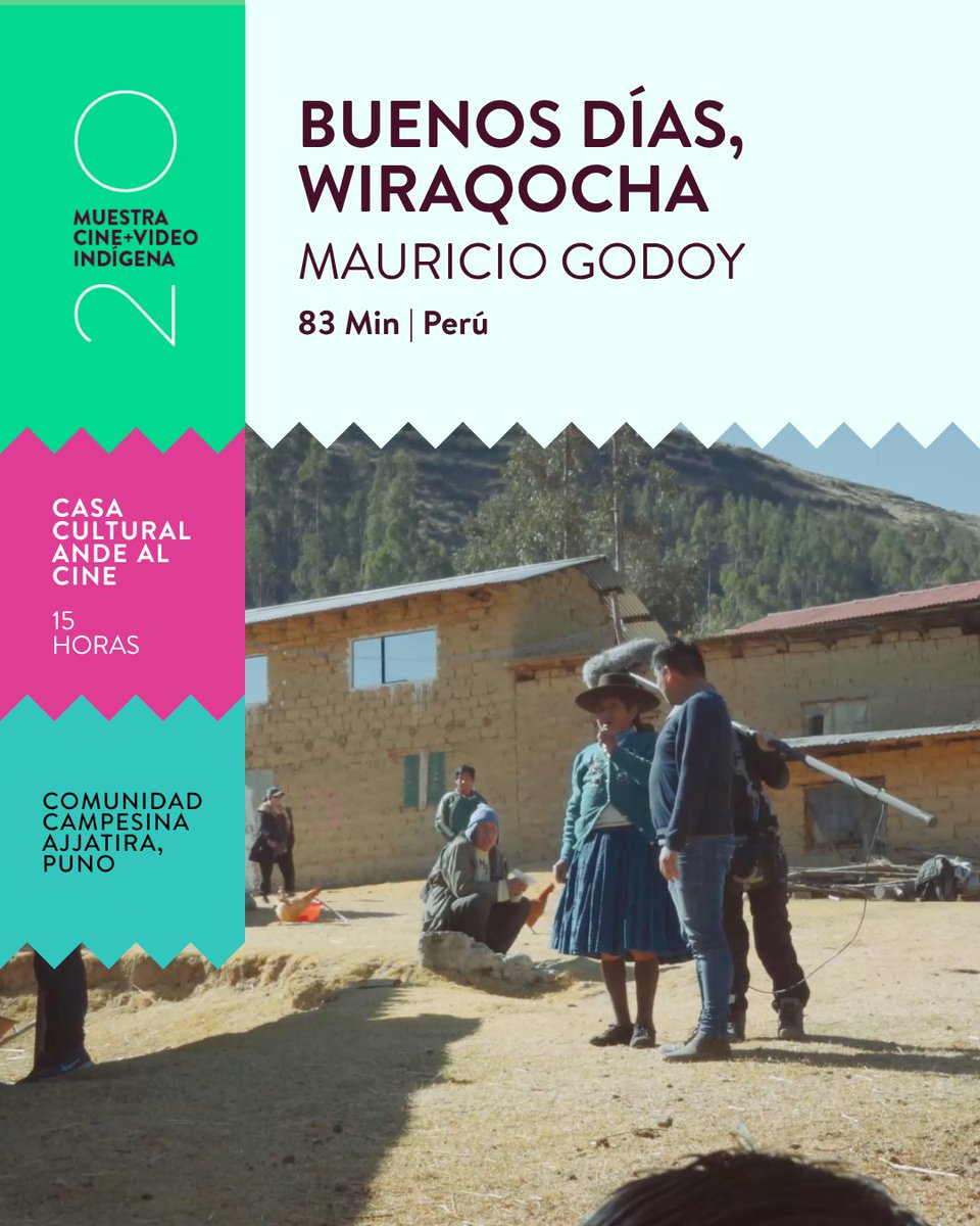 cineindigena's tweet photo. 📅 MAÑANA: Cine Gratis en #Puno, #Perú 🇵🇪📍Cine Club Ande Al Cine
🎬 Buenos Días, Wiraqocha | 15:00 hrs
🍿 Entrada gratuita
📲 Revisa la programación en: https://t.co/mpqWpPszxR @precolombinocl
#CineIndígena #CineGratis https://t.co/G7vyoEaWF4