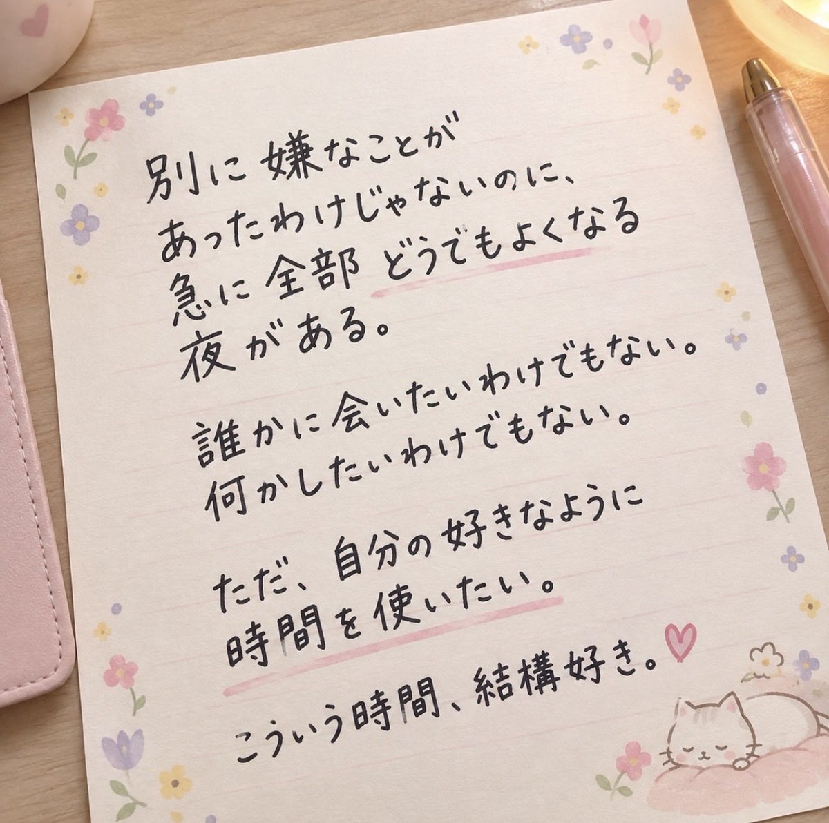 rukatrend's tweet photo. 別に嫌なことがあったわけじゃないのに、
急に全部どうでもよくなる夜がある。

誰かに会いたいわけでもない。
何かしたいわけでもない。

ただ、自分の好きなように時間を使いたい。

こういう時間、結構好き。 https://t.co/cRiitB1FR3
