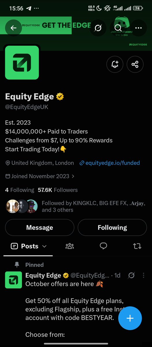 jemeks070's tweet photo. @BouterFx @EquityEdgeUK @EquitySpace1 Done
I pray I get chosen, never won before, been struggling to purchase an account 🥹. https://t.co/acRFtkaBPW