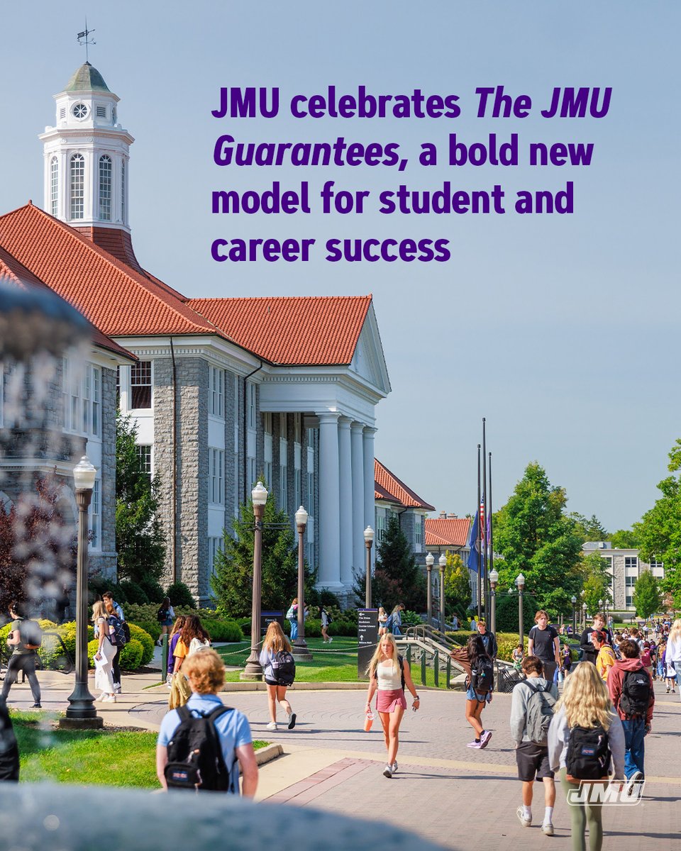 JMU's tweet photo. Starting with the Class of 2027, The JMU Guarantees show that JMU is the university that stands behind every Duke. https://t.co/pRu36Jqcg0