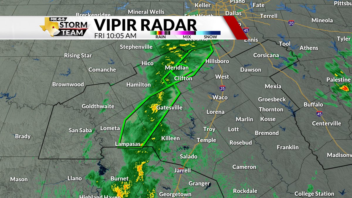 Sean_Pat_Ryan's tweet photo. Coryell, Lampasas, Bosque, and Hill Counties are all currently under a flash flood warning until 11:00 am . 4 inches of rain have already fallen in these areas, with another 1-2 inches expected. Turn around, don't drown.
#FOX44WX https://t.co/PVgVyHCzEE