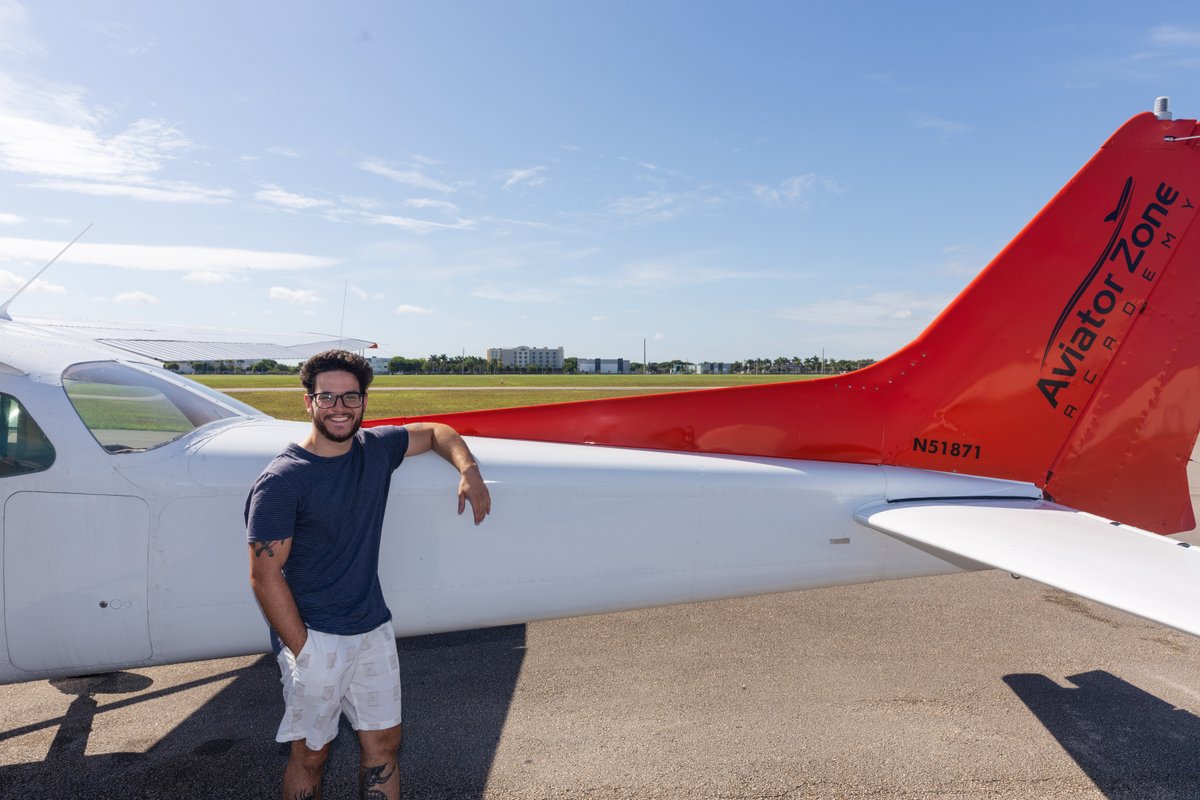 AviatorZone's tweet photo. There’s a unique sense of confidence that comes with completing a FIRST SOLO, and Gabriel Pernia handled this important flight with focus and professionalism.

#FirstSoloFlight #AviatorzoneAcademy #Pilot #Learning #Hollywood https://t.co/dRYQmKMvag