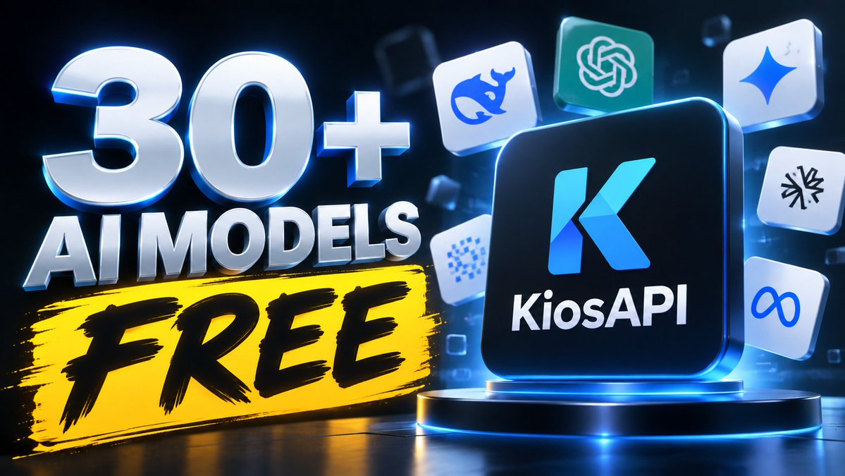 ah4alt's tweet photo. 30+ AI models are currently free on KiosAPI.

You can access models like:

→ DeepSeek V4 Flash
→ DeepSeek V4.1 Flash
→ GLM 5.3 Flash
→ 30+ additional models

The offer is listed as 100% free with no token limits.

➔ Get it: https://t.co/CFkcz8iPF3

If you're looking for free AI models to test or use in your projects, this is worth checking out.