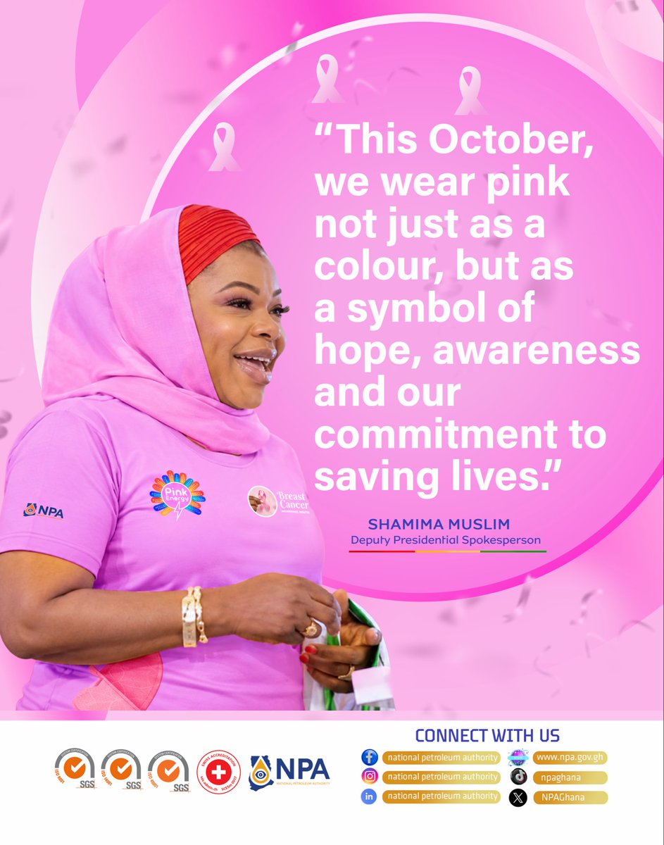 NPAGhana's tweet photo. Shamima Muslim, Deputy Government Spokesperson speaking at the launch of the NPA Pink October Breast Cancer Awareness Month. https://t.co/E0FNqzK0IJ