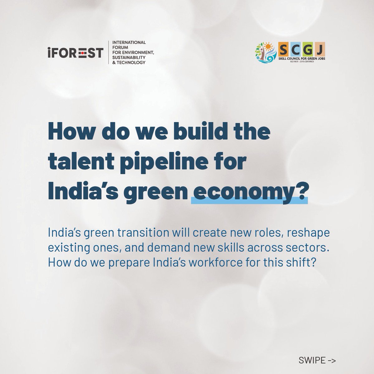 iForestGlobal's tweet photo. #iFORESTEvent |India's young population, more than a quarter of the country, can drive the green growth, if skills, education and policy keep pace.

Our second panel, Building the Talent Pipeline brings together perspectives from economics, labour research, nature-based solutions and the circular economy:

🔹Prof. Dr. Kamna Sachdeva, Professor DSEU
🔹Mr. Prashant Sinha, Chief Operating Officer, NSDC 
🔹Prof. (Dr.) Rihan Khan Suri, Jamia Millia Islamia University
🔹Mr Sunil Kumar Gupta, Deputy Director General, DGT 
🔹Mr. Vinkesh Gulati, Chairperson, ASDC

Moderated by Mr Rupesh Singh, Deputy Director, Clean Energy, iFOREST

@Bh_Chandra @sresthab @mandvi7 @SKKanchan_
@sscgreenjobs

#GreenJobs #SkillIndia #GreenEconomy #JustTransition #FutureOfWor