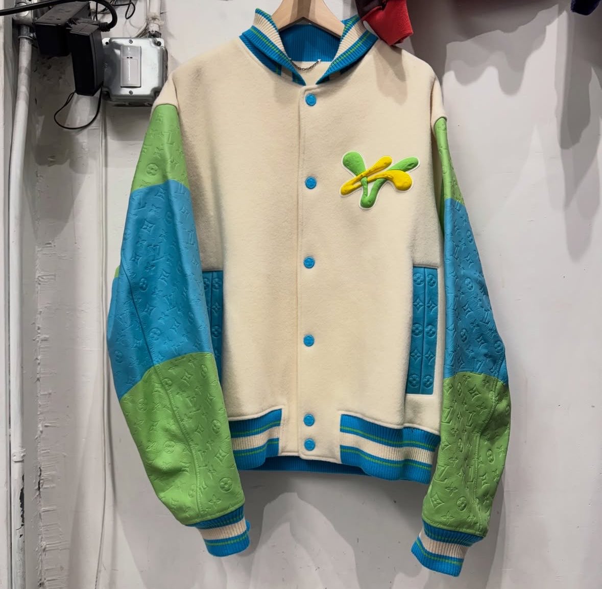 Shtreetwear's tweet photo. LV Varsity Jacket by Virgil Abloh https://t.co/DB6wEE7ycm