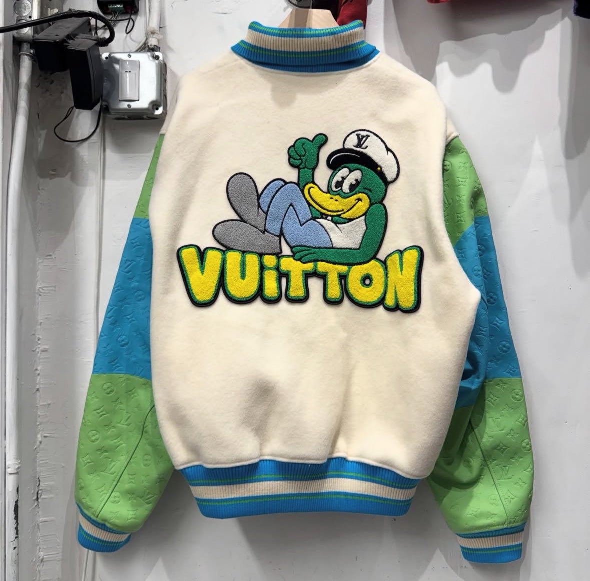 Shtreetwear's tweet photo. LV Varsity Jacket by Virgil Abloh https://t.co/DB6wEE7ycm