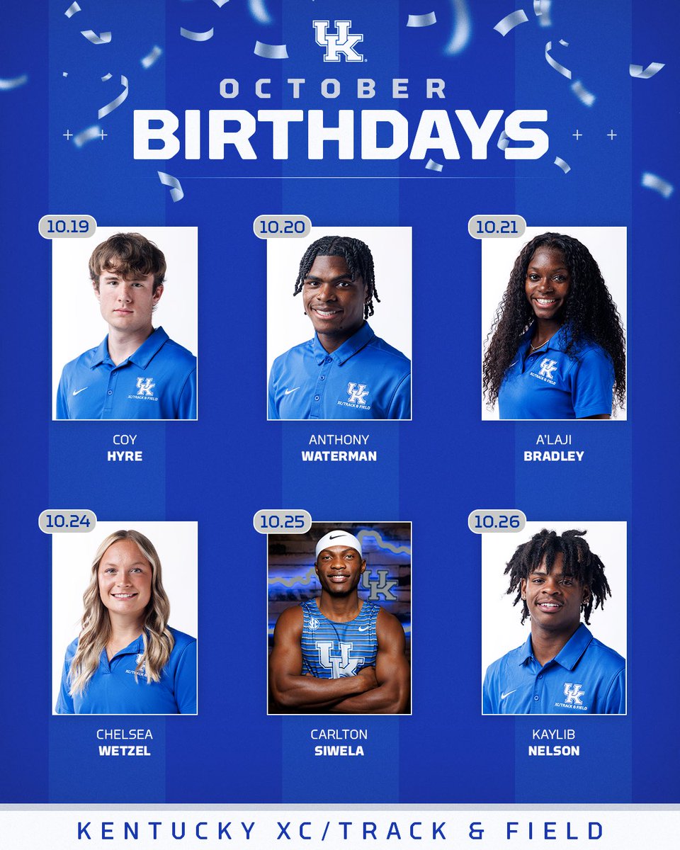 KentuckyTrack's tweet photo. Wishing each of our Wildcats a Happy Birthday this month!! 🎂🎉🥳 https://t.co/TYw4zT2Aqh