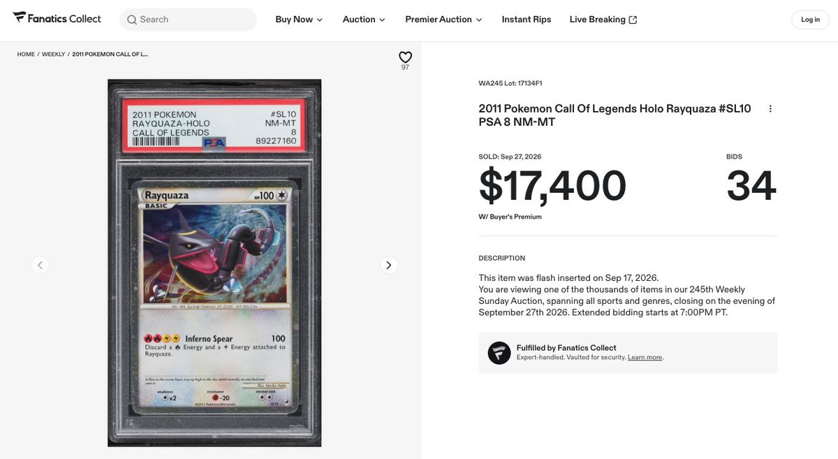 davidonchainx's tweet photo. I bought this card for $250 back in 2022

In July this year it sold for $5k which is already insane

BUT WHAT DO YOU MEAN IT JUST SOLD ON AUCTION FOR $17.4K LIKE WHAT IS GOING ON HERE??? https://t.co/rFK46vgo9a