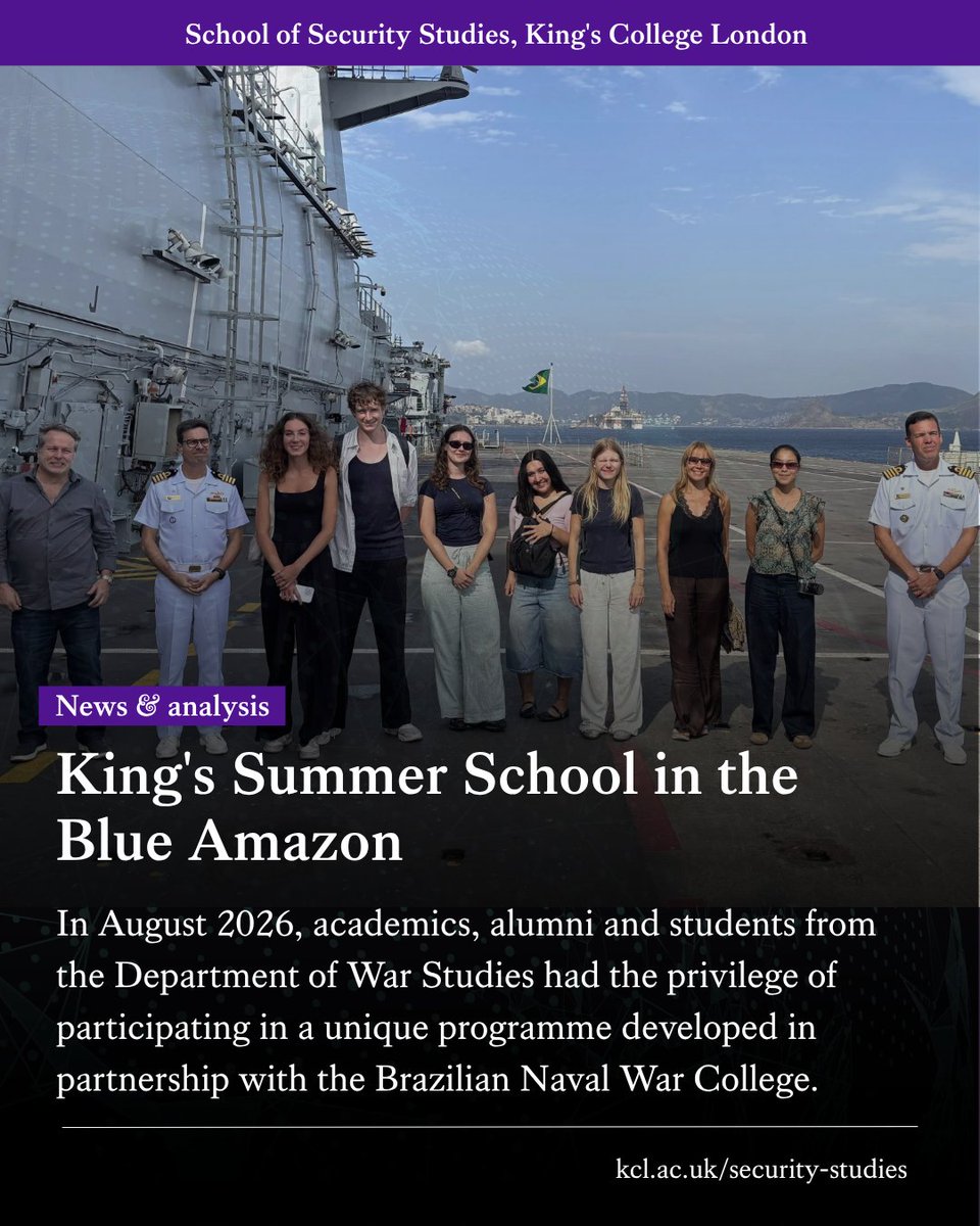 KCLSecurity's tweet photo. Discover more about the Summer/Winter School programme in Rio de Janeiro and Manaus, and the experiences of students in #Brazil.
🔗 https://t.co/UJt1QhdzEh
#BlueAmazon #WarStudies #BrazilianNavalCollege #RioDeJaneiro #Manaus https://t.co/Y7NyGrnuS1