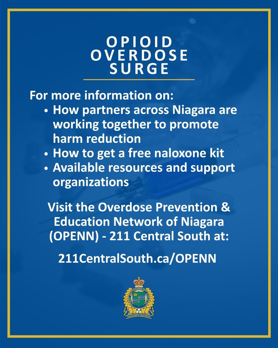 NiagRegPolice's tweet photo. Opioid Overdose Surge https://t.co/nNIbdUpGwW
