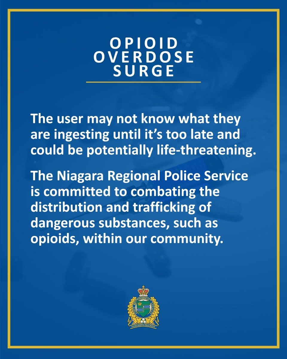 NiagRegPolice's tweet photo. Opioid Overdose Surge https://t.co/nNIbdUpGwW